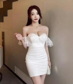 ミニドレス レース 谷間魅せ キャバクラ パーティー セクシー 魅惑