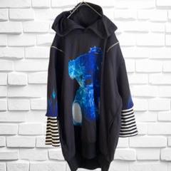 トラバストーキョー×蒼井叶 ビッグシルエットパーカー ボーダー