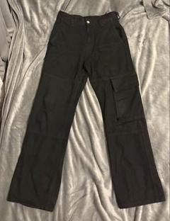 ZARA ブラックデニム カーゴパンツ Sサイズ メンズ風シルエット