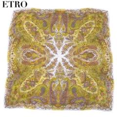 【美品】エトロ　ショール 極美品✨ETRO エトロ ペイズリー 花柄 88×88 超大判スカーフ