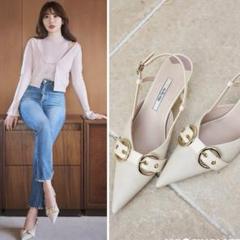 靴 Herlipto Buckle-Belted Slingback Pumps herlipto Buckle-Belted Slingback Pumps - メルカリ