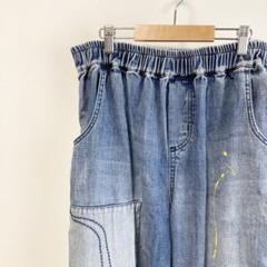 【k.three】 デニム ジーンズ パンツ 刺繍 ダメージ加工デニム
