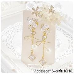 ビジュー♡フラワー.りぼん.パール♡ハンドメイドピアスorイヤリング♡