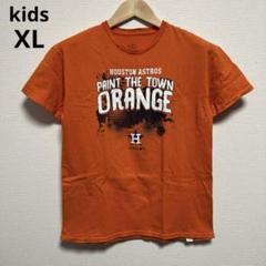 【MLB】ヒューストン・アストロズ半袖Tシャツ XL オレンジ 古着 海外輸入