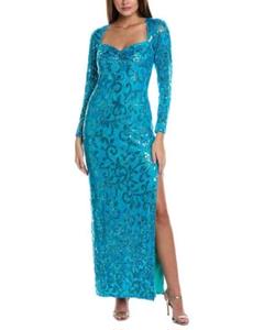 【新品】タダシショウジ US2 美しいブルーのロングドレス タダシショージ TADASHI SHOJI☆セレブ御用達！高級感漂う