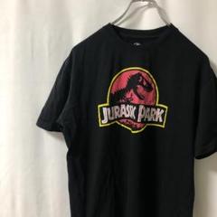 N-3960 ジュラシックパーク T-Rex 恐竜ロゴ Tシャツ ムービーT 黒