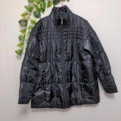 b3537【エコノミコ】レディース　ダウンジャケット　ギャザー　黒　M-Lサイズ b3537【エコノミコ】レディース ダウンジャケット ギャザー 黒