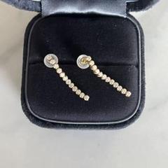 K18YG テニス　ピアス　D0.25ct×2 K18YG テニスピアスD0.25ct×2
