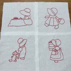 【未完成】キルトトップ パッチワーク　キルト　刺繍