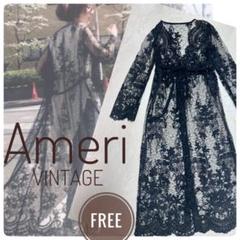 【Ameri】極美品ゴールドレースVネックワンピース 2025年最新】ameri vintage レースワンピースの人気アイテム