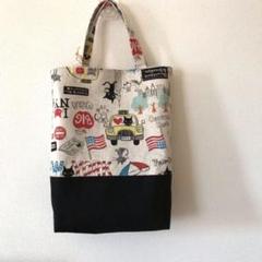 猫×ニューヨークの縦長トートバッグ