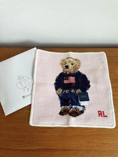 【新品未使用】ラルフローレン/ クマ刺繍シェニール織ハンカチ/ 3枚セット 新品未使用】ラルフローレン/ クマ刺繍シェニール織ハンカチ/ 3