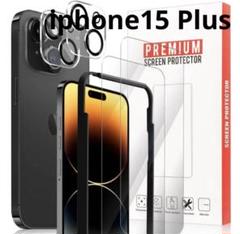 iphone15 Plus用 ガラスフィルム(2枚)カメラ保護フィルム2枚