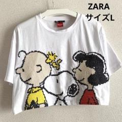 最終値下げ　ZARA ザラ　スヌーピー　刺繍　Tシャツ ホワイト　白のサムネイル