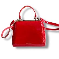 EMPORIO ARMANI エナメル ショルダーバッグ 赤 レッド 2WAY
