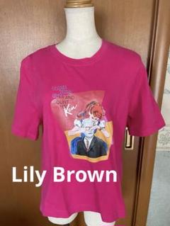 リリーブラウン x Barbie プリントTシャツ 半袖 ピンク