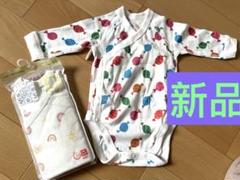 ユニクロ ボディスーツ ロンパース 長袖 前開き肌着(2枚分)60サイズ