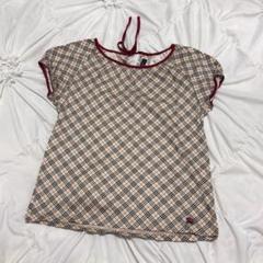 Burberry ノバチェック柄 赤 パフスリーブトップス