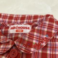 【ビンテージレトロ】mikihouse ミキハウス チェックシャツ 110 お花