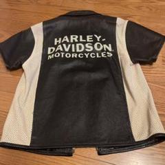 超激レア　ハーレーダビットソン　半袖レザージャケット ベゼルバイカーカラー・レザージャケット -ハーレーダビッドソン