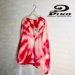 90’s PIKO ピコ スウェット レッド トレーナー ペイント ブリーチ L