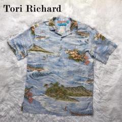 Tori Richard アロハシャツ シルク混 オープンカラー ハワイの情景