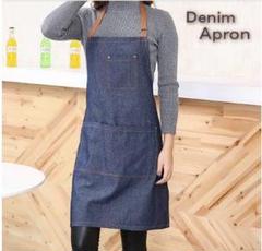 デニムエプロン オシャレ 4ポケット 首掛け 男女共用 ガーデニング DIY