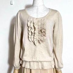 ❤️美品 ロペ ライトイエロー アンゴララメ フリルバルーンスリーブトップス Ⅿ