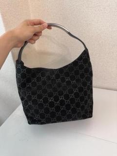 極美品 希少 グッチ ワンショルダーバッグ スエード レザー GG ブラック 極美品 希少 GUCCI グッチ ワンショルダーバッグ 肩掛け
