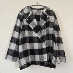 ハンドメイド　涼しい　メッシュ　アウター　チェック　個性的　ジャケット　黒　白