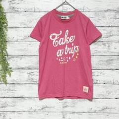 A874　LOGOS　Ｔシャツ　キッズ140　ピンク　前面プリント