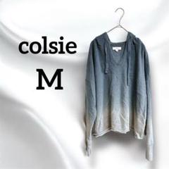 colsie 【M】グラデーション パーカー Vネック メンズ 冬 長袖 ロンＴ