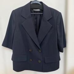 新品 セオリーリュクス テーラードジャケット エグゼクティブ ネイビー 38 中古・古着通販】theory luxe (セオリーリュクス) ノーカラー