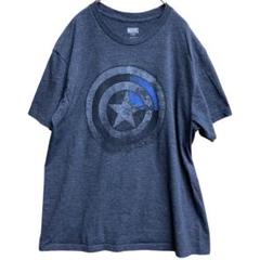 マーベル キャプテンアメリカ Tシャツ L アメコミ ヒーロー 灰【3057】