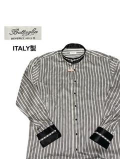 ★ITALY製★Battaglia★長袖★シャツ★総柄★ドレス★シルク★XL相当のサムネイル