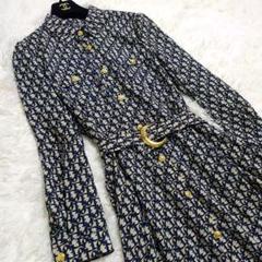 美品✨️シルク昆 とろみシャツワンピース ロングドレス ベルト