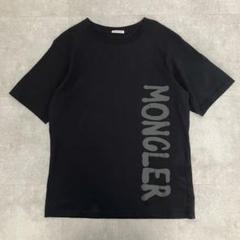 極美品　MONCLER モンクレール　フロッキーロゴ　Tシャツ　ブラック　L 極美品】MONCLER フロッキーロゴ Tシャツ ブラック L モンクレール