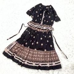 美品 KETTY ケティ 総柄 セットアップ ロングスカート M ティアード