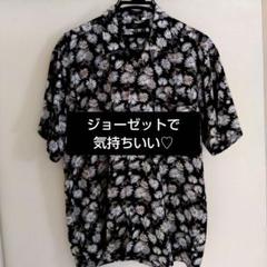 フラワー柄　半袖シャツ M
