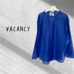 VACANCY ヴァカンシー バンドカラー バックリボン シアー 長袖トップス