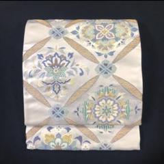 5k2038 袋帯　絹　蘇州刺繍　五三の桐　白　銀色　紫　柄物　和装　着物 imgrc0095650087.jpg