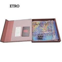 エトロ　ペガサスのスカーフリング　未使用 未使用】ETRO スカーフ 136×44 シルク ペイズリー ライトブルー