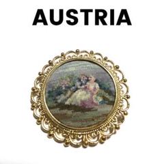KKS様希少デザイン！Austria アートガラスヴィンテージ ブローチ9743