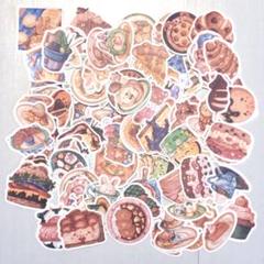 100枚 かわいい お菓子 ステッカー デザート 動物 シール
