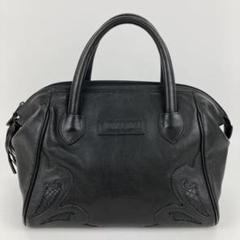 IBIZA Aoyama ハンドバッグ 美品】AOYAMA IBIZA イビザ ハンドバッグ 鞄 本革 ブラック 黒