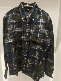 SOPHNET.カーキ迷彩チェック柄　ネルシャツ　M