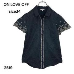 ON LOVE OFF シャツ　トップス　Ｍ　ドット柄　半袖　おしゃれ　かわいい