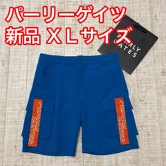 新品 パーリーゲイツ ハーフパンツ ロゴテープ ブルー XLサイズ（6）