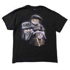 アメリカ古着　猫　ネコ　ラッパー　ギャング　アニマル　プリント　Tシャツ