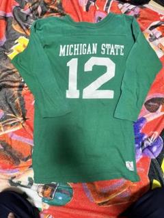 70s champion MICHIGAN STATE フットボールシャツ 70s USA製 Championチャンピオン MICHIGAN STATE 12
